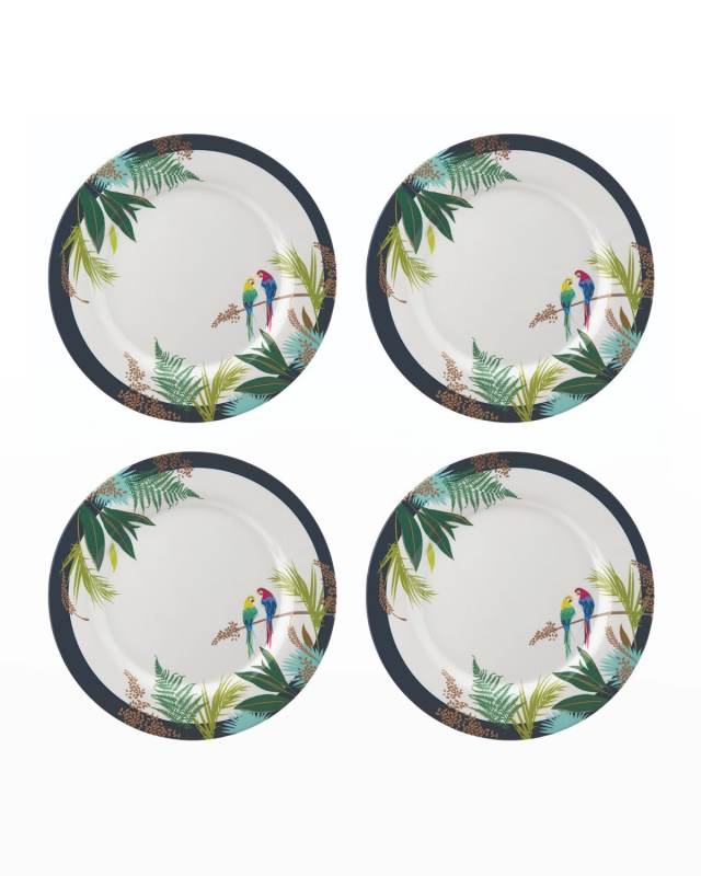 Sara Miller Parrot Melamine Dinner Plates, Set of 4