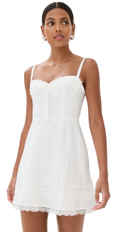 Reformation Arya Linen Dress White