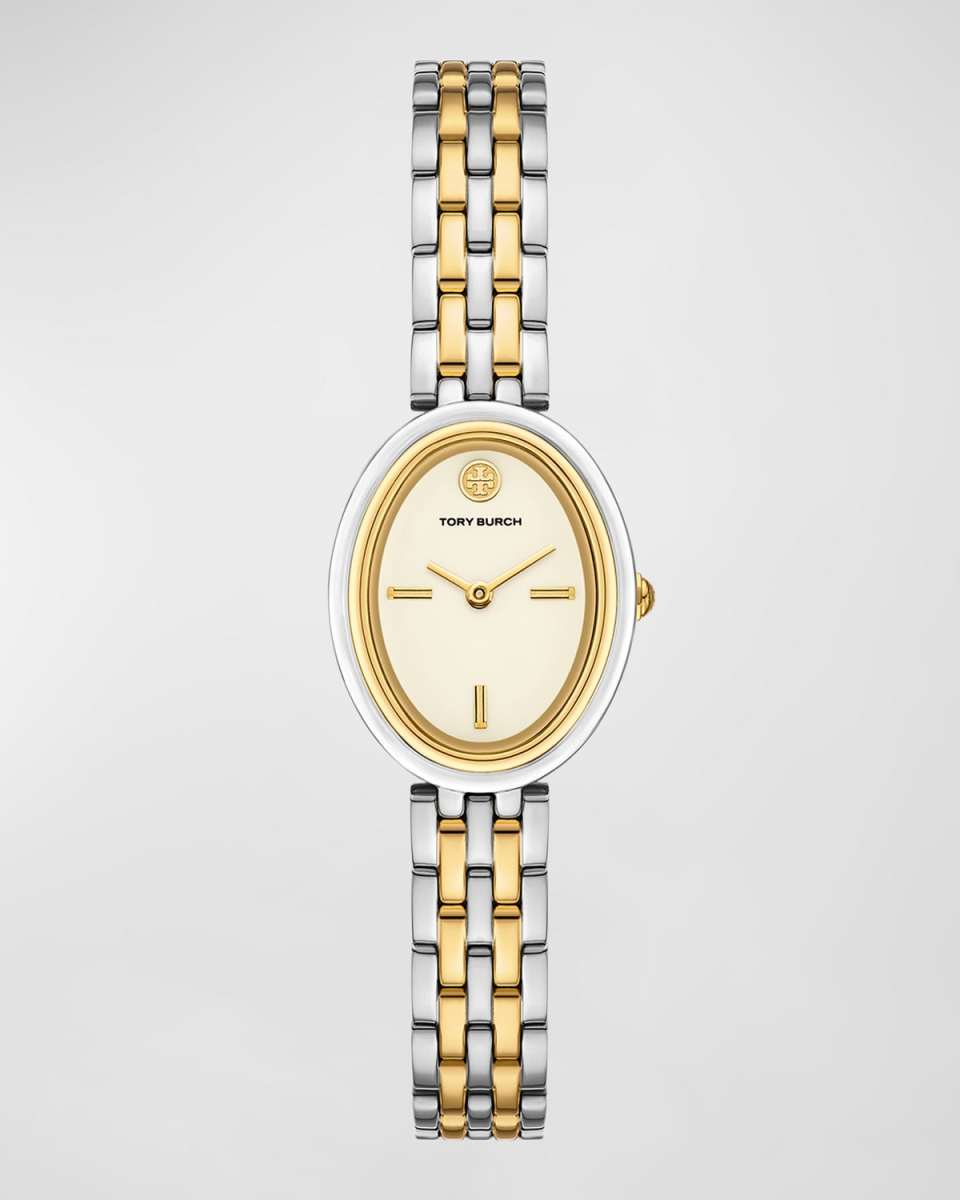 Oval Two-Tone Stainless Steel Watch