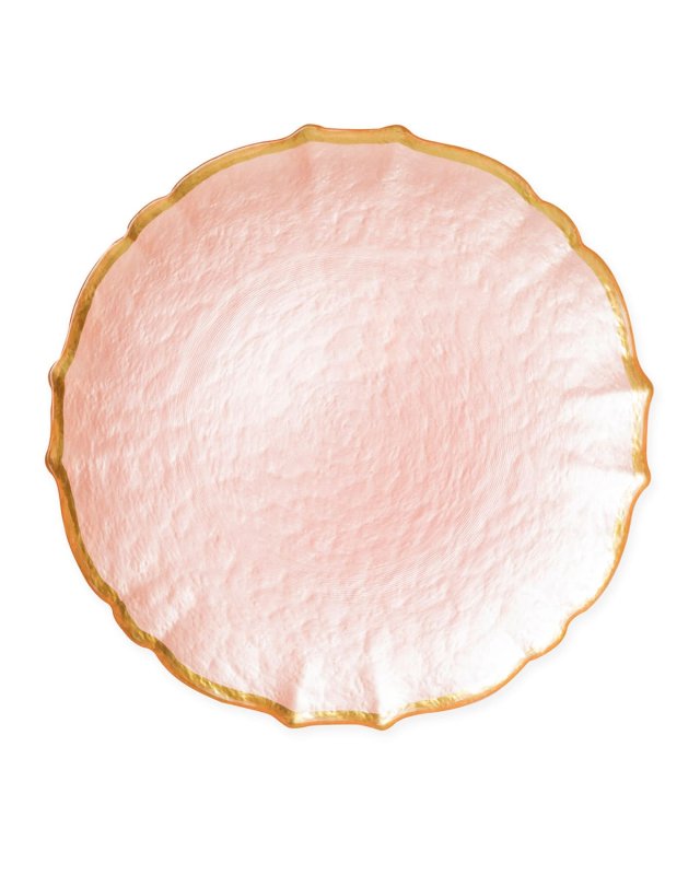 Baroque Glass Pink Service Plate/Charger