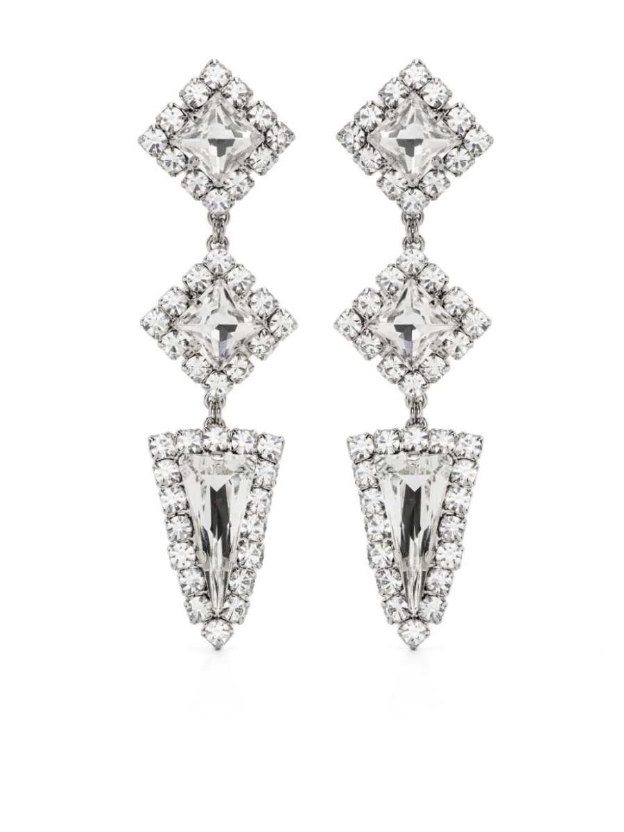 crystal-embellished clip-on earrings