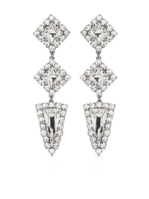 crystal-embellished clip-on earrings