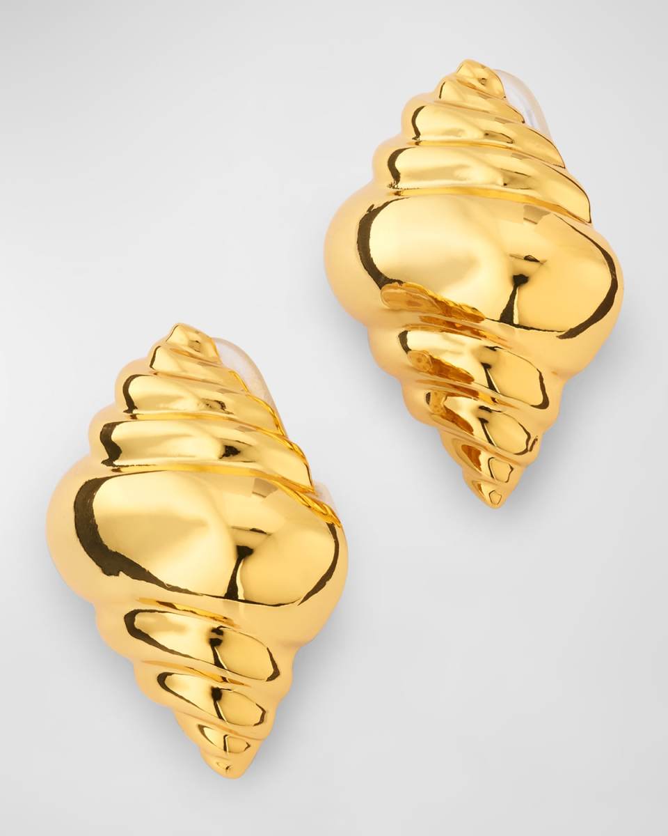 Polished Shell Clip Earrings
