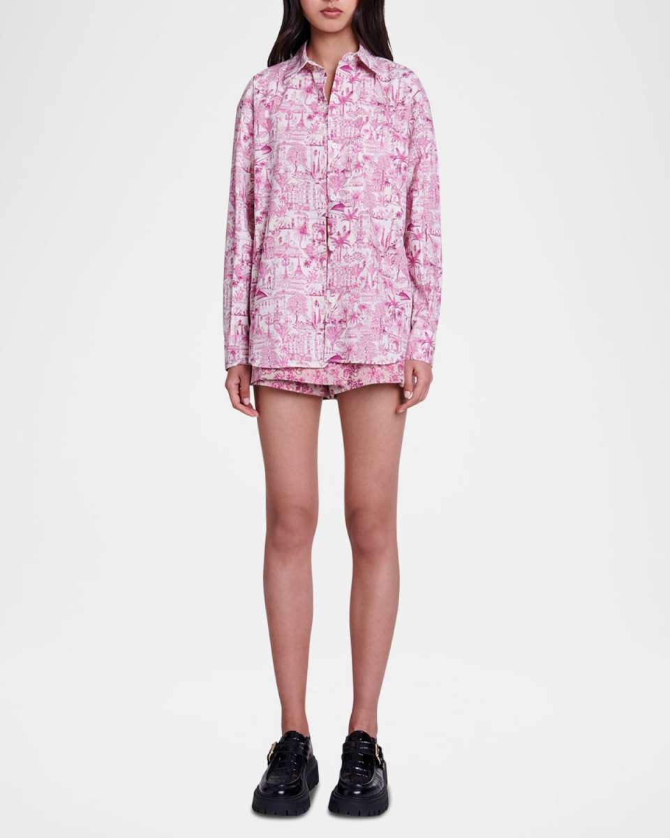 Cipunano Toile de Jouy Paris Button-Front Shirt