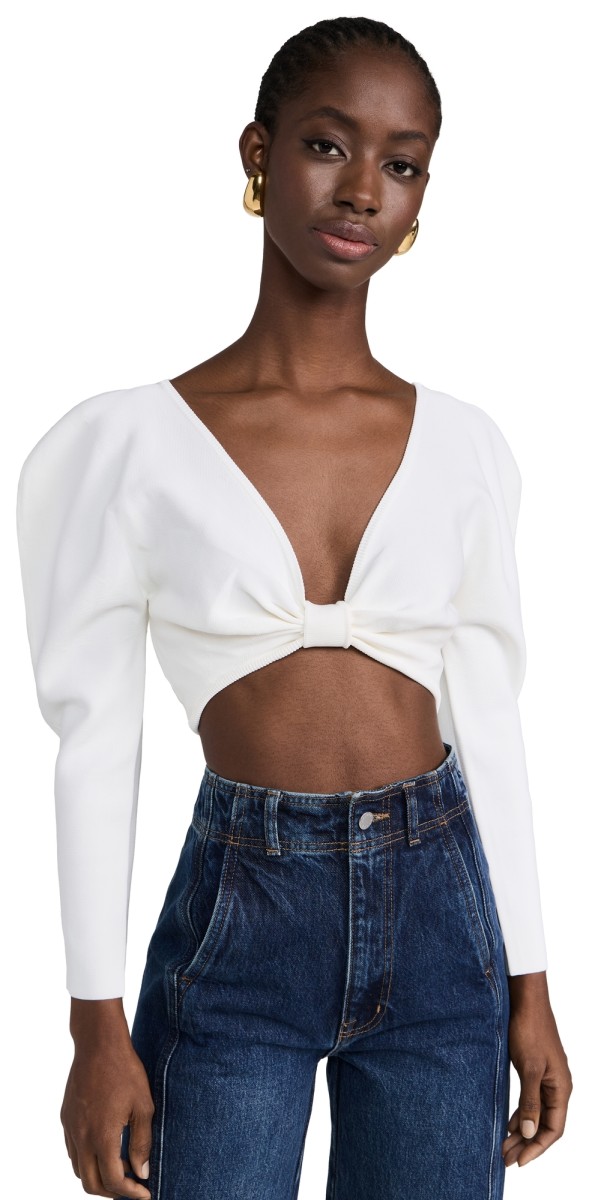 Cult Gaia Ellie Knit Top Off White