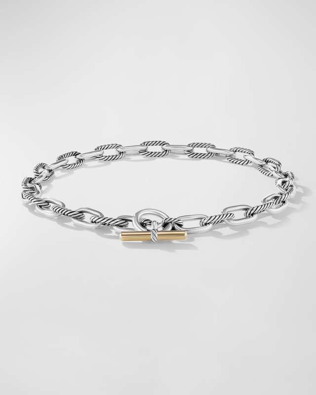 DY Madison Toggle Chain Necklace with 18K Gold in Silver, 11mm, 18-20"L