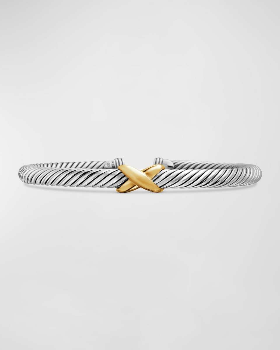 Cable Bracelet in Silver with 14K Gold, 5