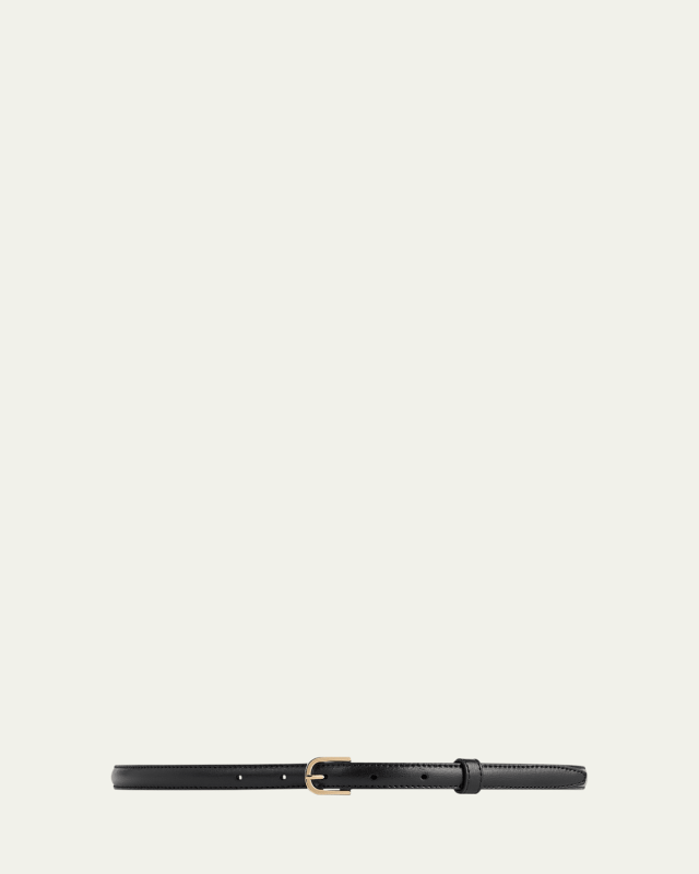 Buckle Leather Skinny Belt
