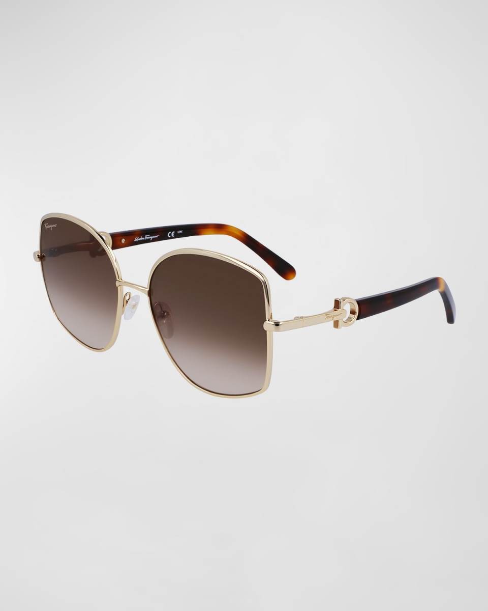 Gancini Acetate & Metal Butterfly Sunglasses
