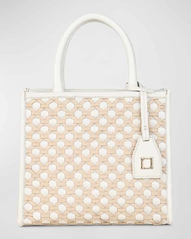 Ayesha Woven Leather Top-Handle Bag