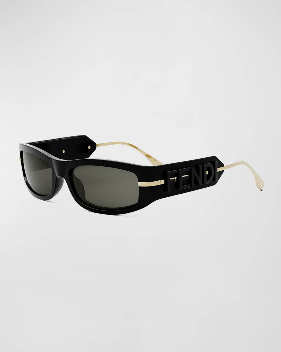 Fendigraphy Curved Square Acetate Sunglasses