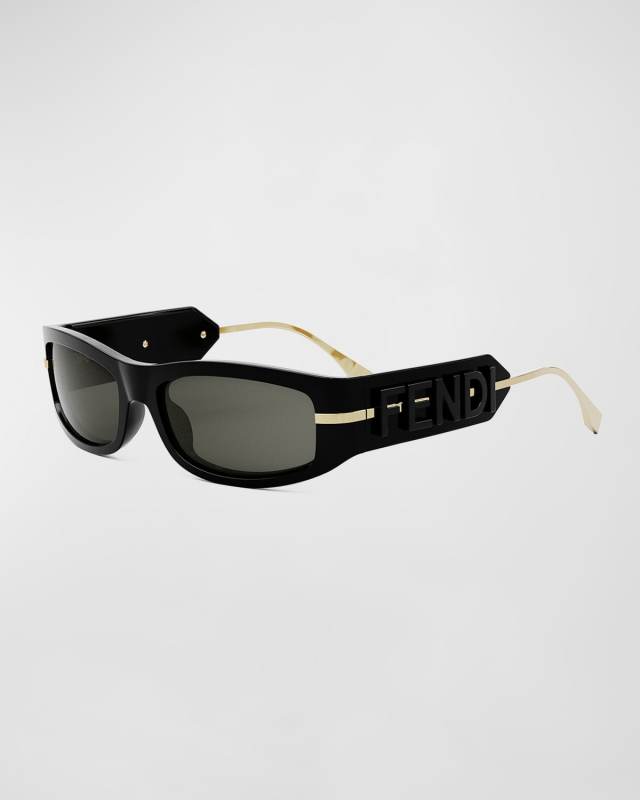 Fendigraphy Curved Square Acetate Sunglasses