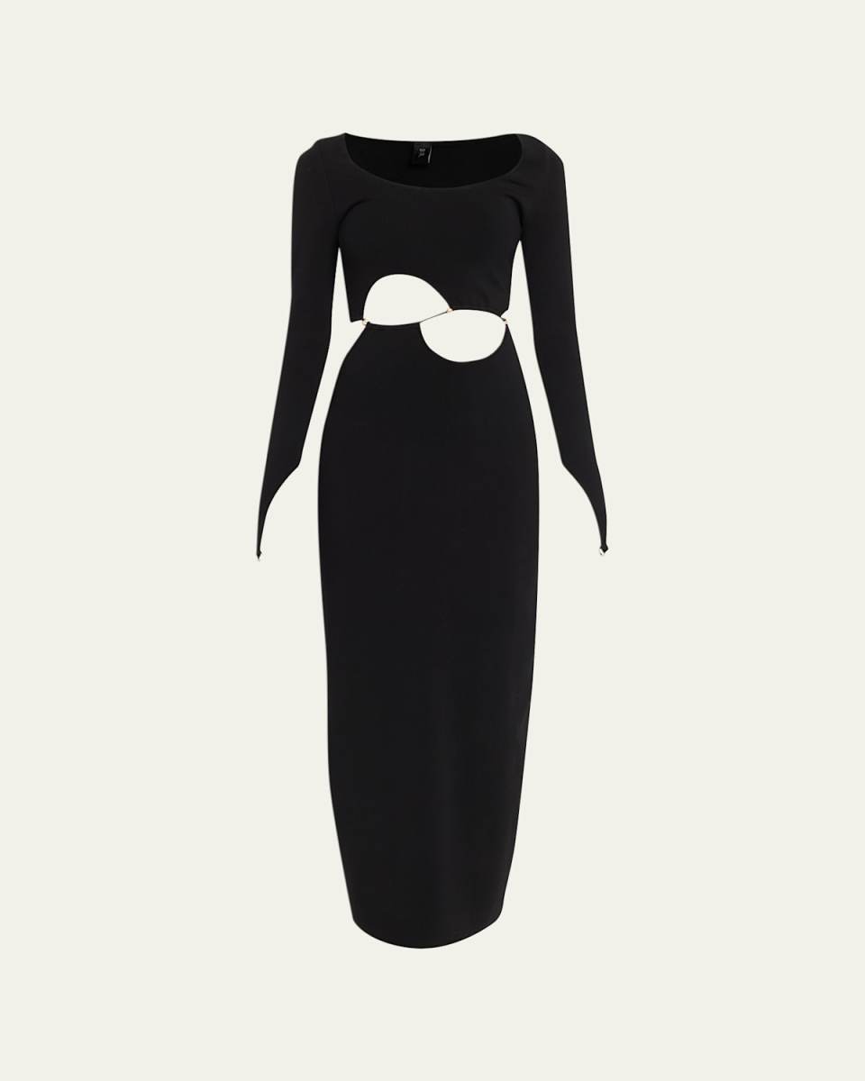 Salvador Beaded Long Sleeve Maxi Dress