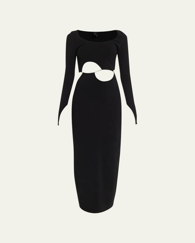 Salvador Beaded Long Sleeve Maxi Dress