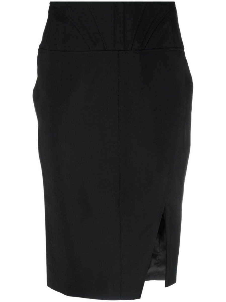 mid-rise panelled skirt