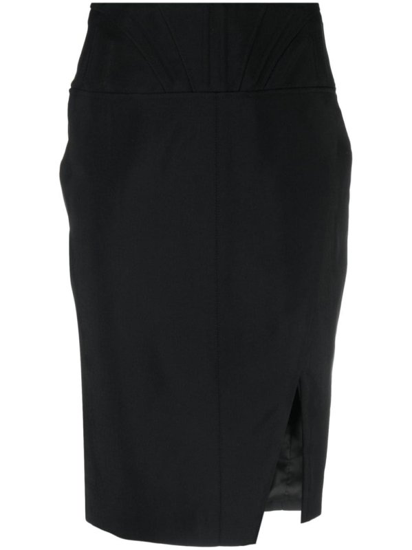 mid-rise panelled skirt