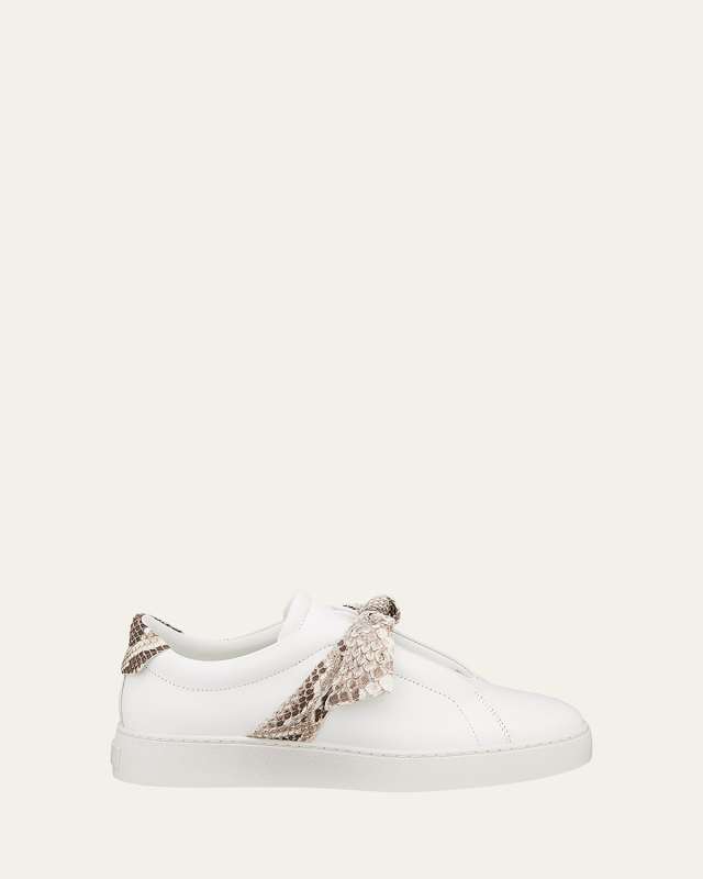 Jungle Laceless Python Bow Sneakers