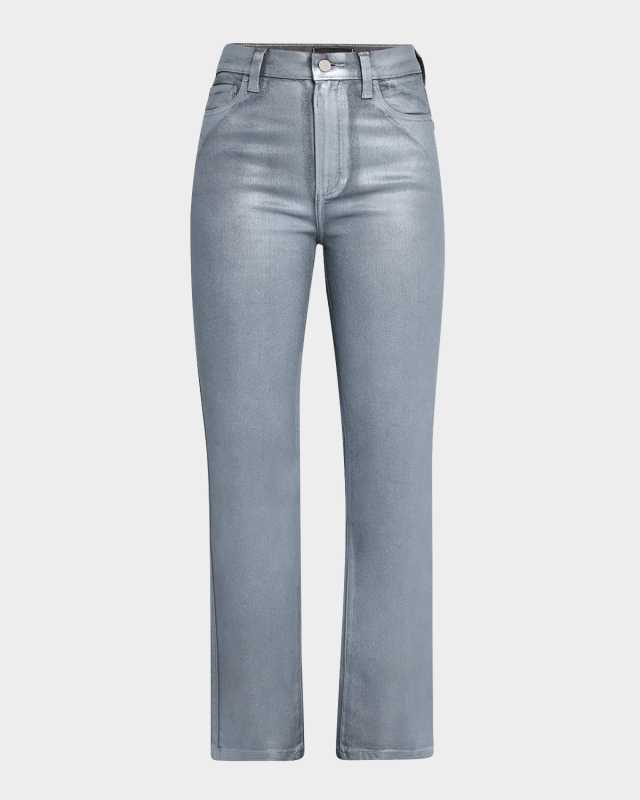 Claudine Metallic Kick-Flare Jeans