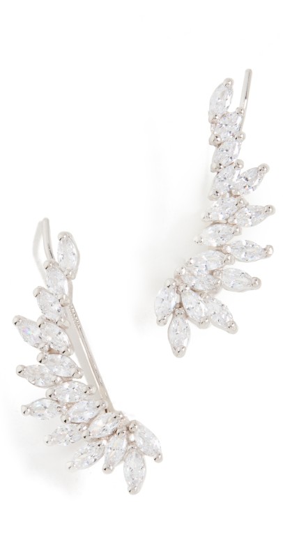 SHASHI 14k Isabella Ear Climber White Gold