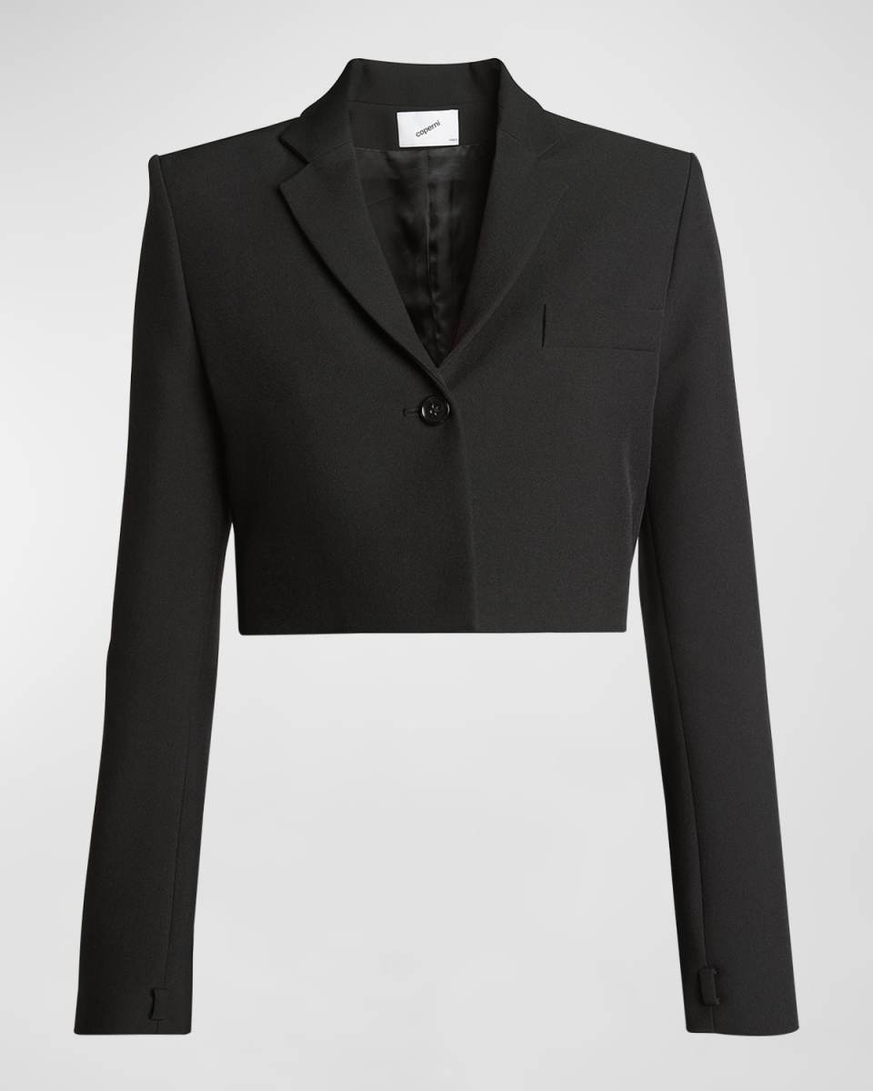 Single-Breasted Crop Tailored Jacket