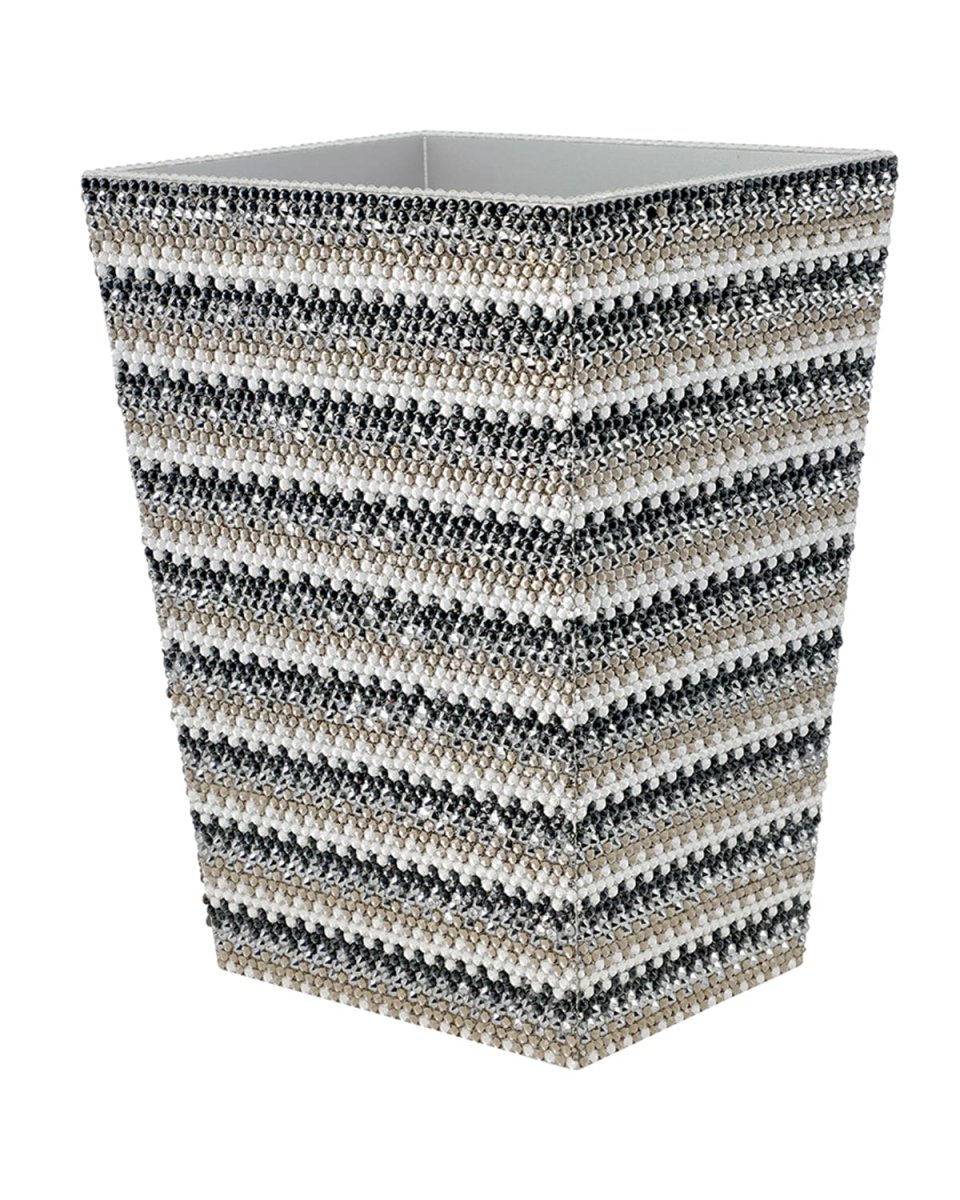 Biarritz Wastebasket with Swarovski Crystals, Silver
