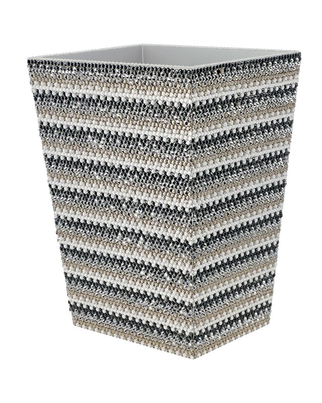 Biarritz Wastebasket with Swarovski Crystals, Silver