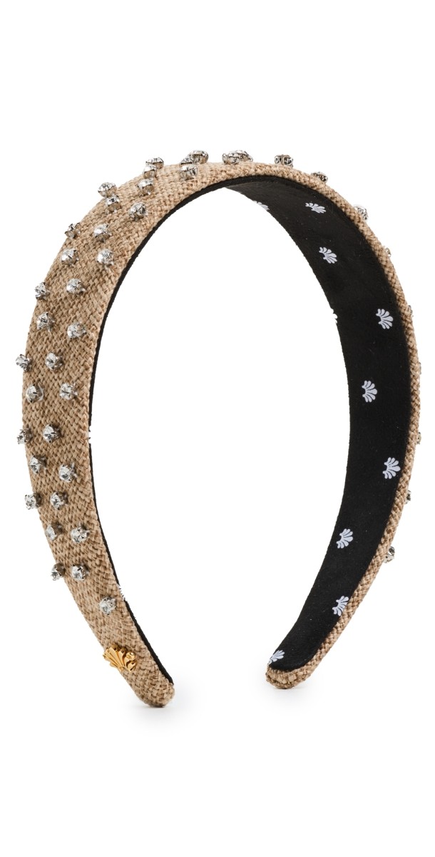 Lele Sadoughi Crystal Embellished Bessette Headband Natural
