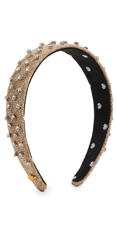 Lele Sadoughi Crystal Embellished Bessette Headband Natural