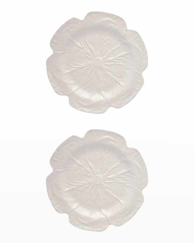 Cabbage Charger Plates, Beige - Set of 2