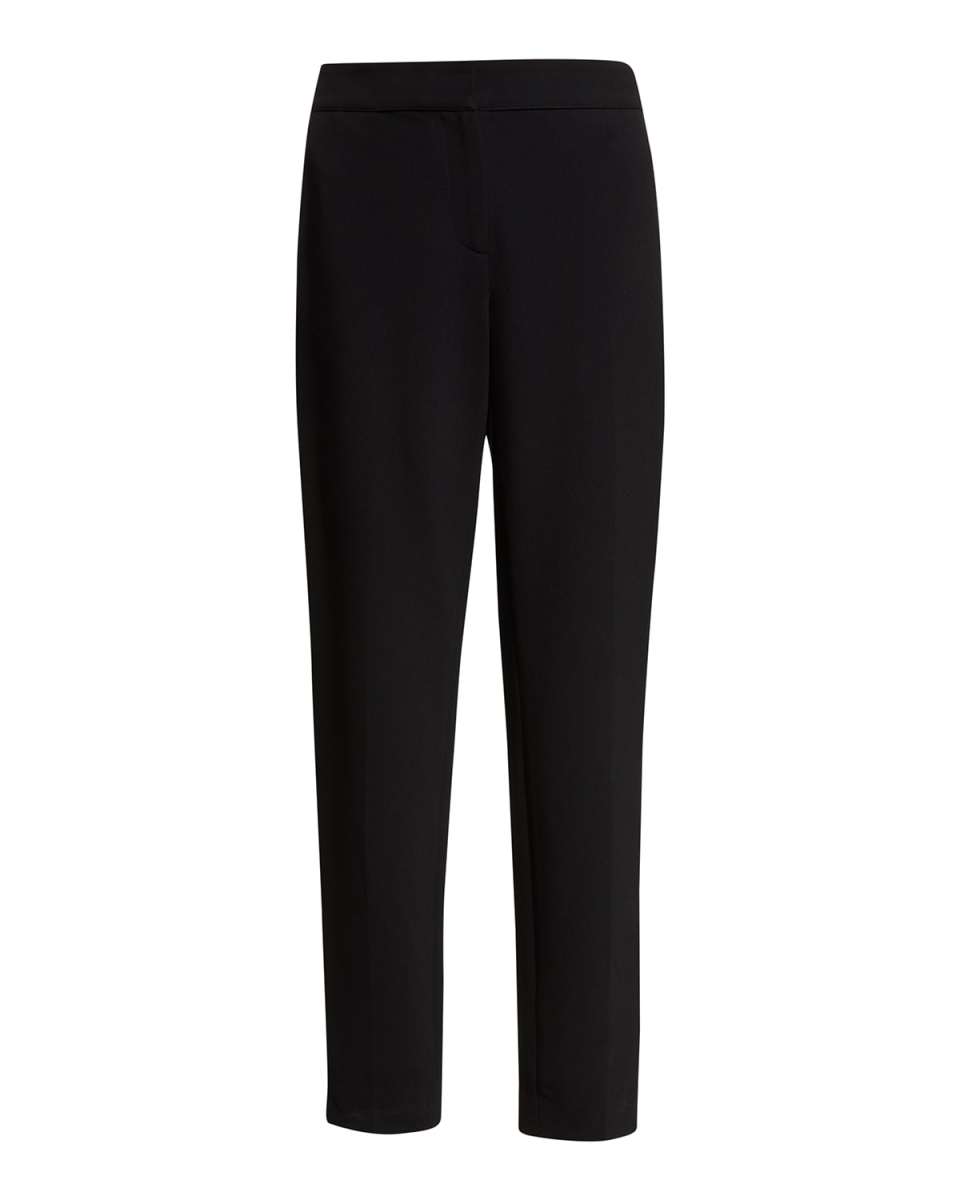 Ponte Cropped Pull-On Pants, Black