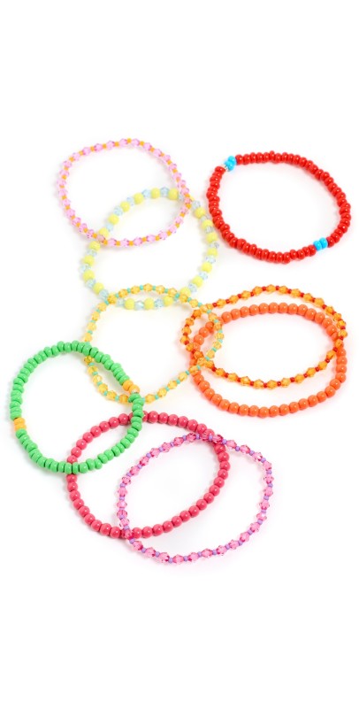 Roxanne Assoulin Mixed Bead Happy Bunch Bracelets Set of 9 Multi