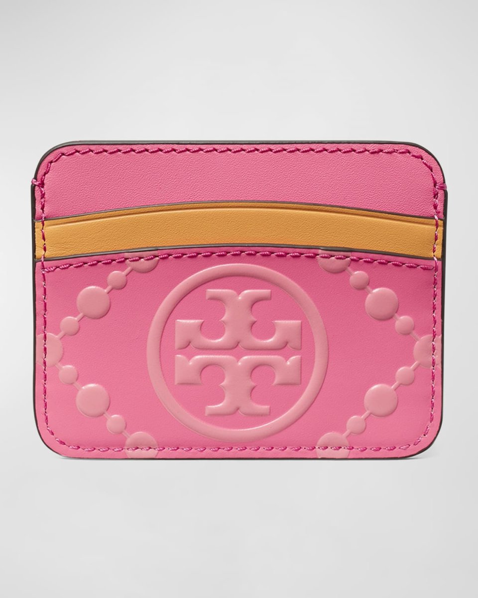 T Monogram Leather Card Case