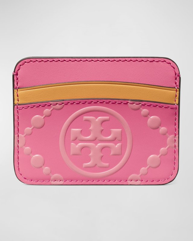 T Monogram Leather Card Case