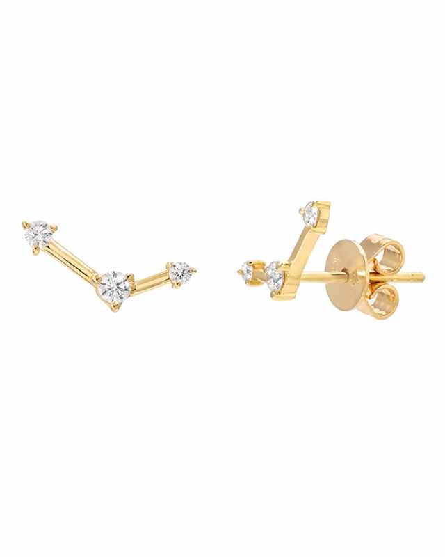 14k Diamond Constellation Stud Earrings