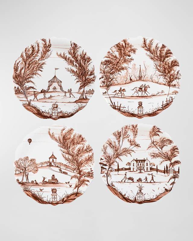 Country Estate Harvest Assorted Party Plates, Set of 4