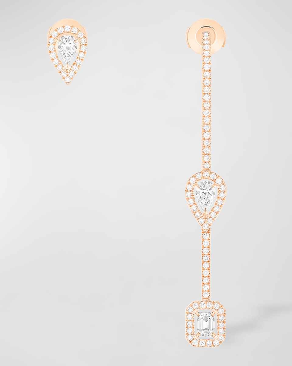 My Twin 18K Rose Gold Diamond Mismatch Earrings
