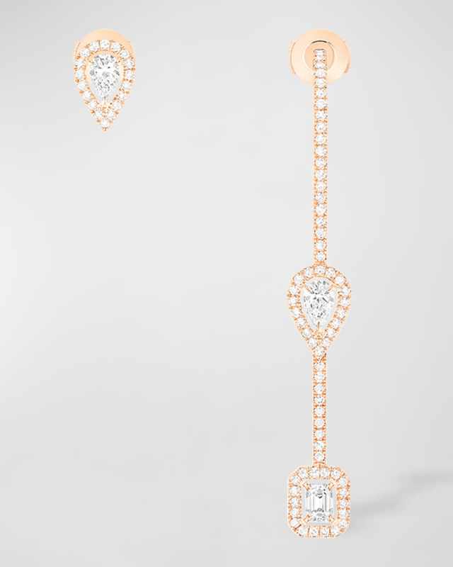 My Twin 18K Rose Gold Diamond Mismatch Earrings