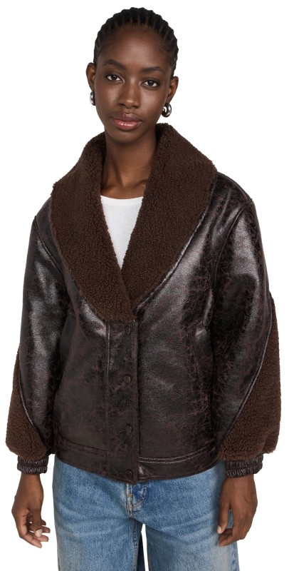 BLANKNYC Sweet Talker Bomber Jacket Brown Combo