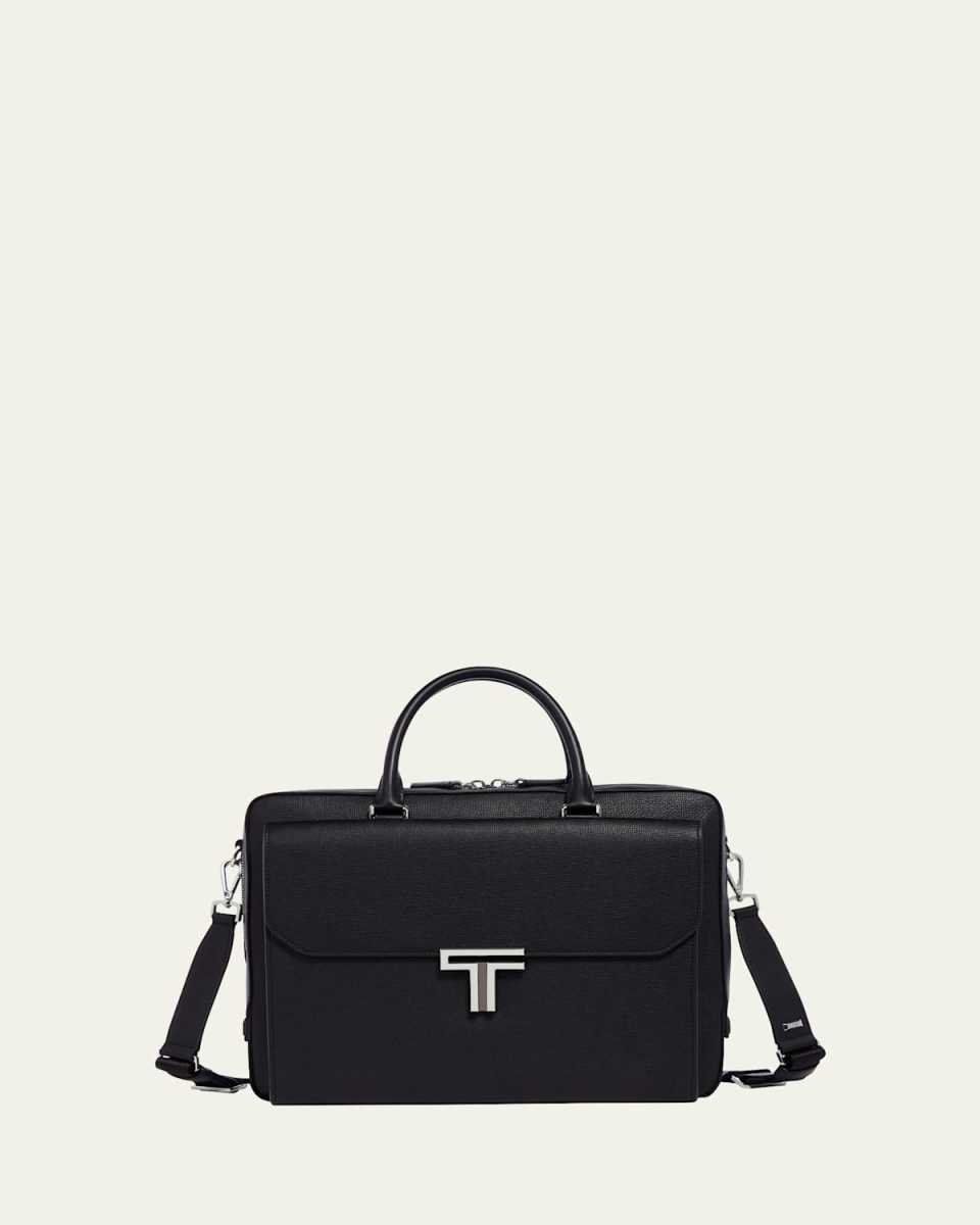 Vincenzo Zip Leather Briefcase