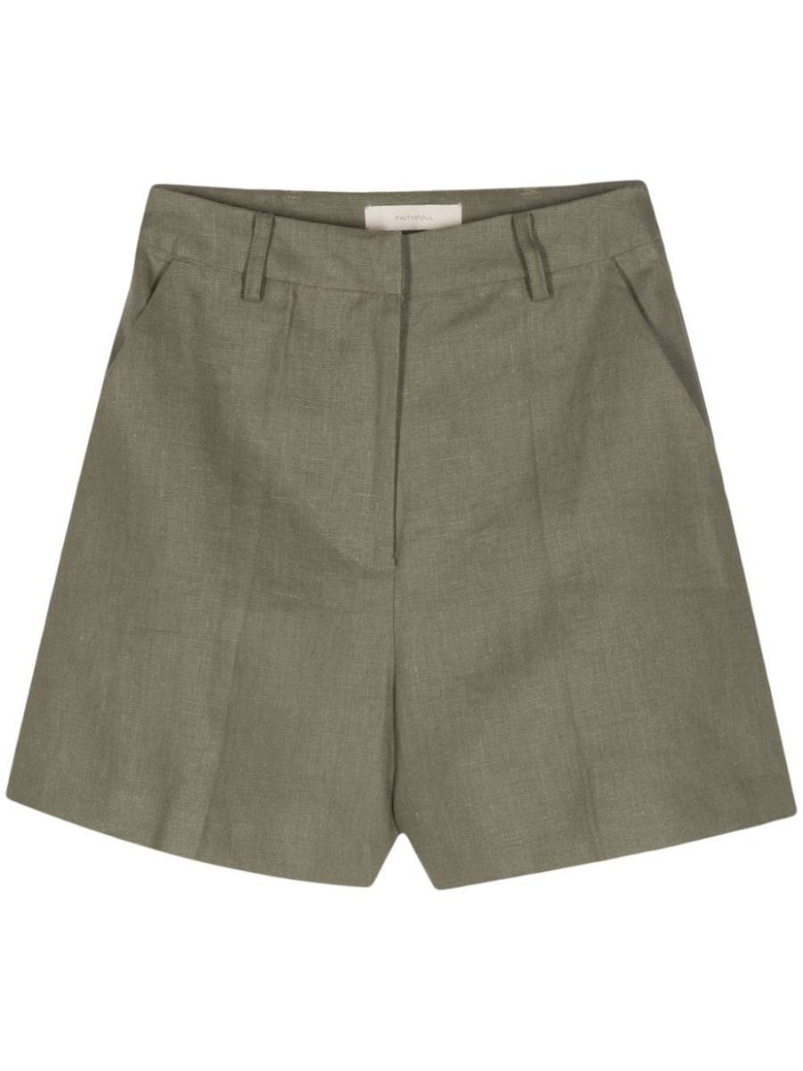 tailored linen shorts