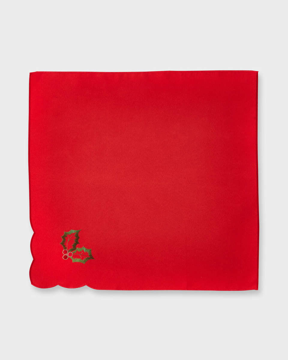 Holly Ribbon Napkins, Set of 4