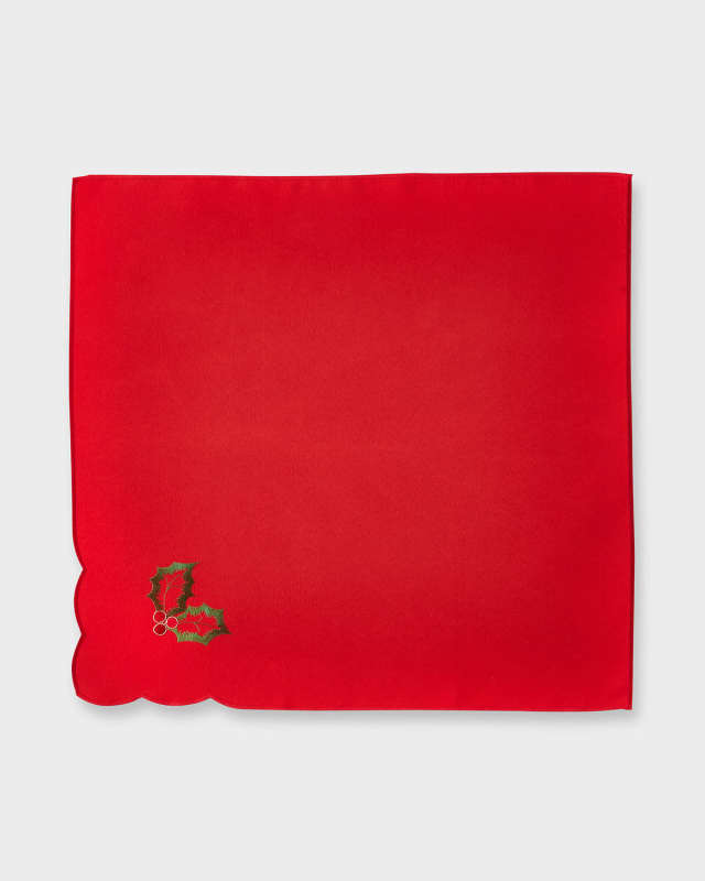 Holly Ribbon Napkins, Set of 4