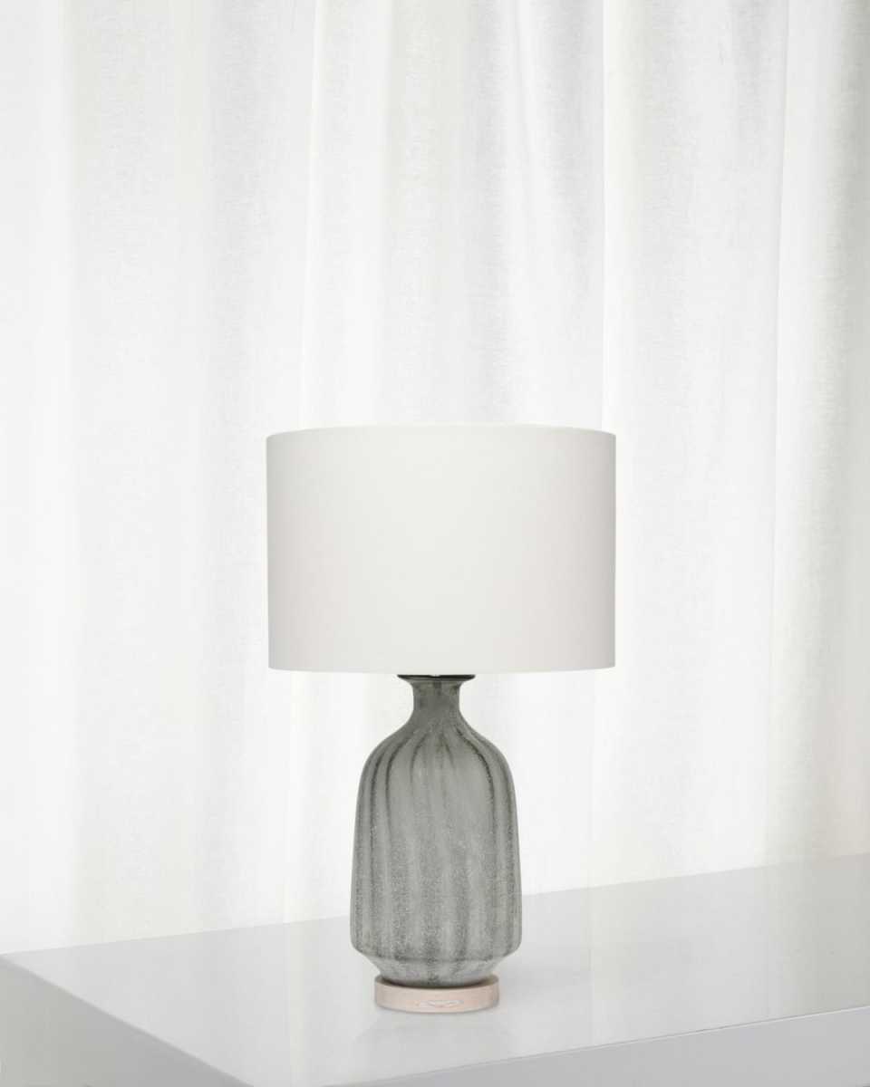 Frosted Glass Table Lamp, Grey