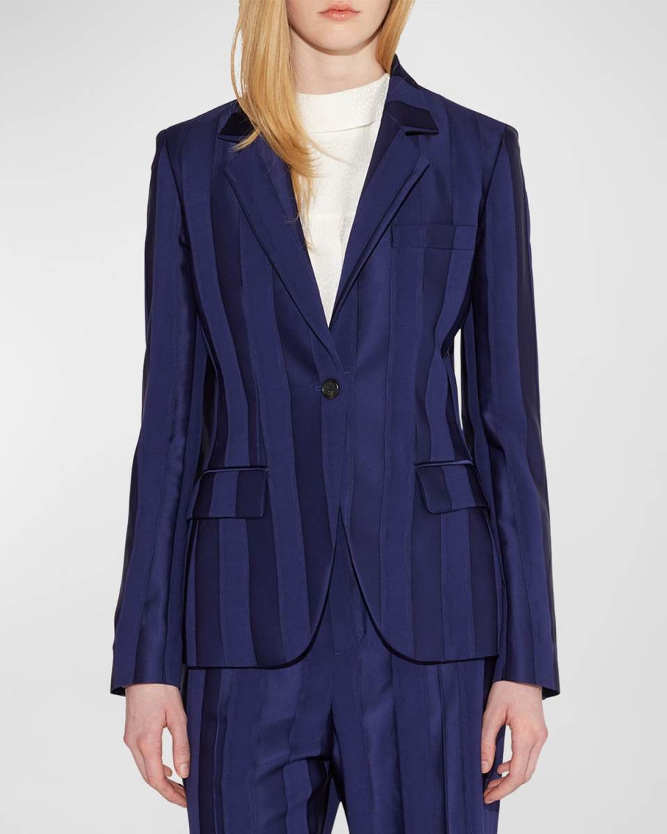 James Striped Single-Breasted Blazer