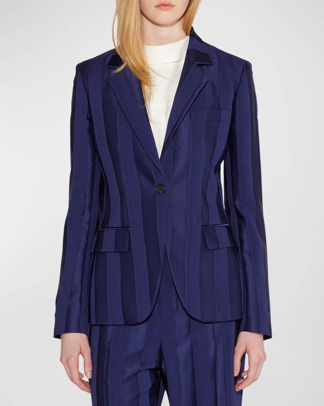 James Striped Single-Breasted Blazer