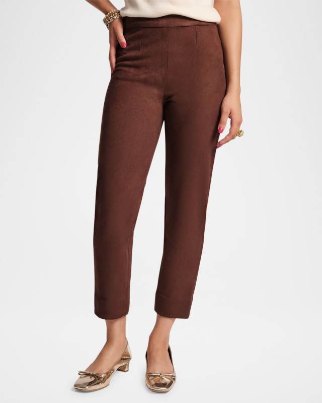 Lucy Cropped Microsuede Pants