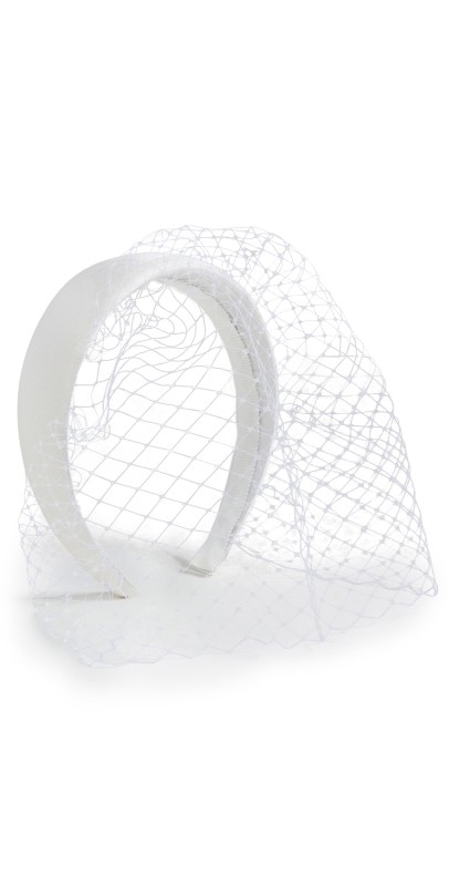 Jennifer Behr Kate Voilette Satin Headband Cream