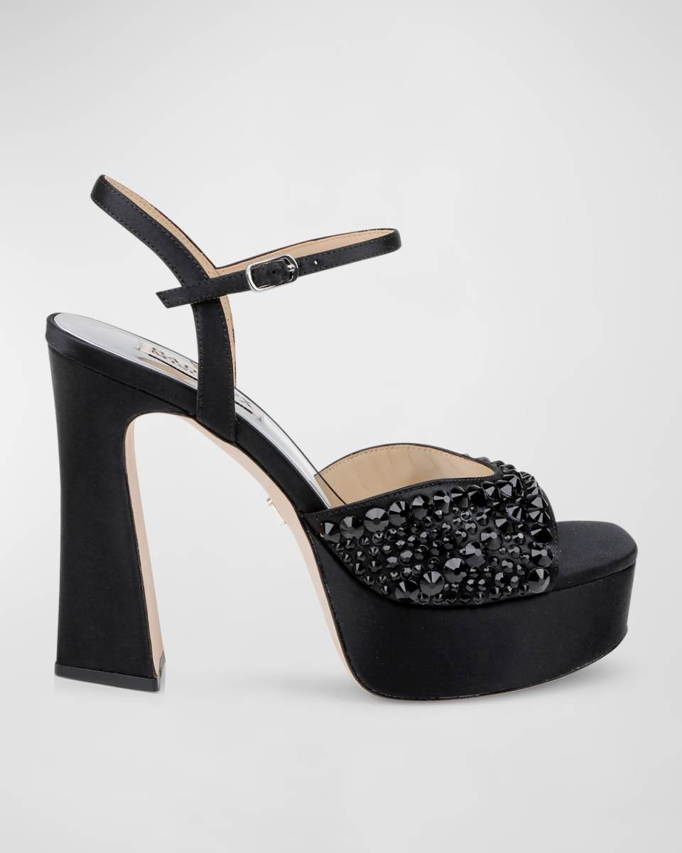 Bryleigh Pearly Silk Platform Sandals