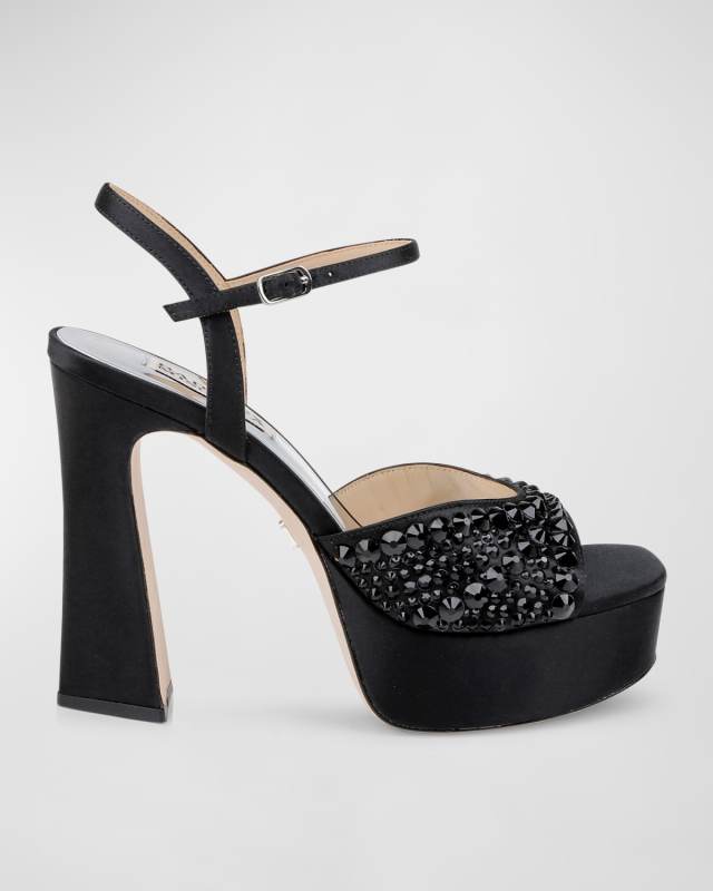 Bryleigh Pearly Silk Platform Sandals