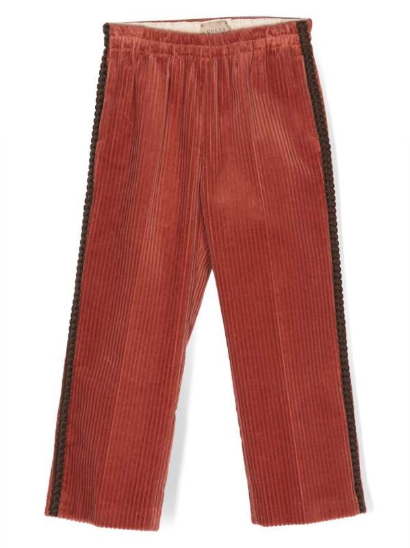 logo-patch velvet trousers
